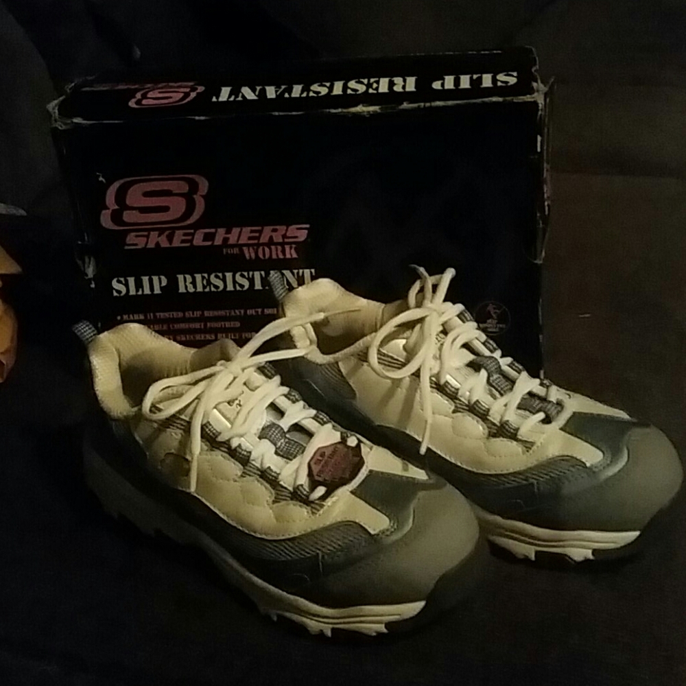 Sketchers Slip Resistant Steel Toe tennis shoes